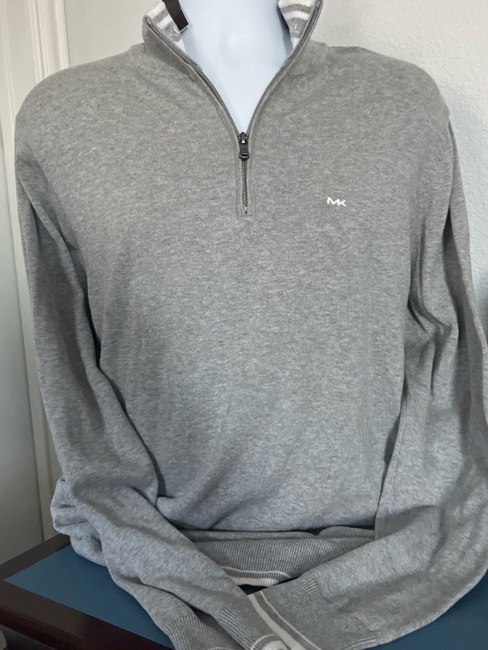 Michael Kors Light Gray Men's Quarter-Zip Sweater